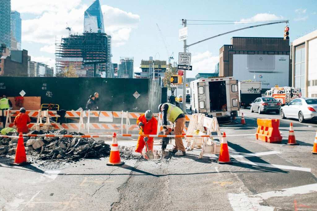 construction site worker working